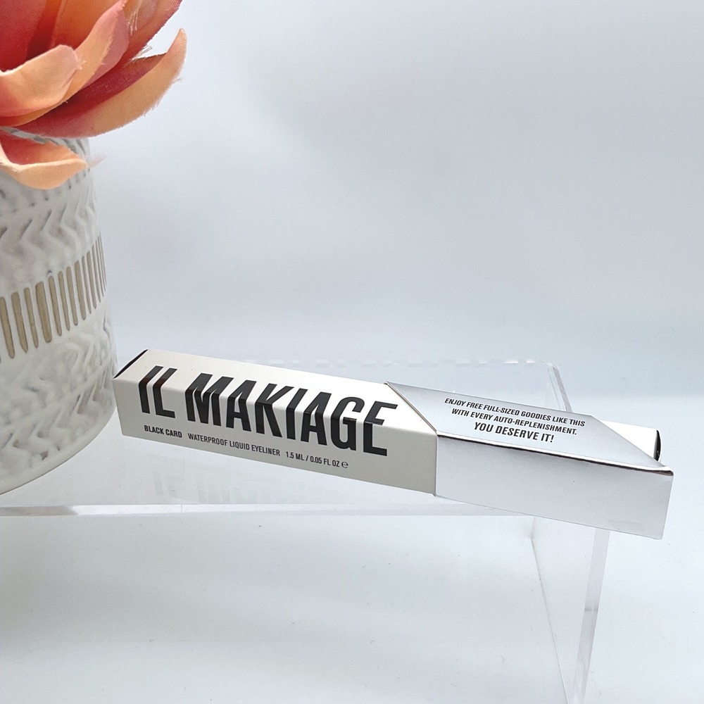 IL MAKIAGE Black Card Waterproof Liquid Eyeliner 1.5ml Black Felt Tip New in Box